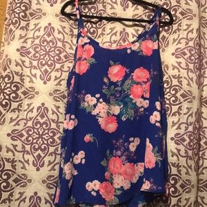 Torrid cobalt blue with floral print swing cami women's plus size 4